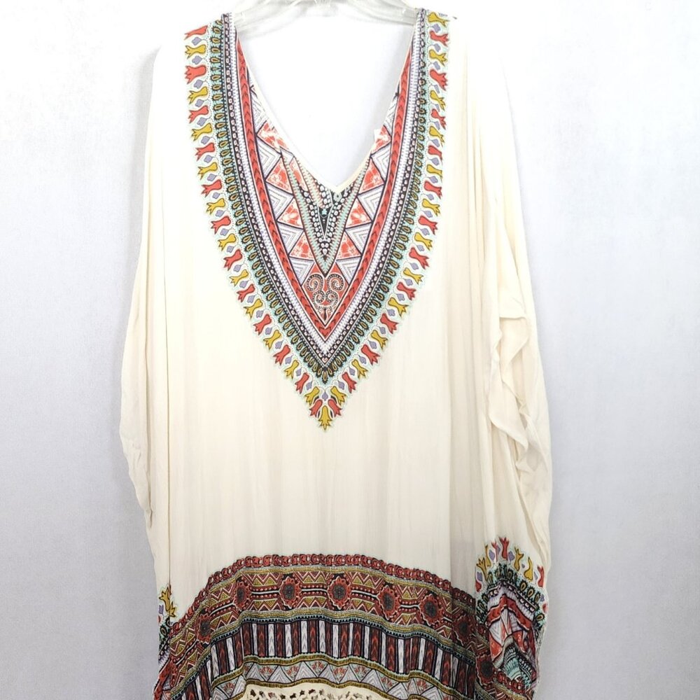 NWOT - Indigo Thread Co. Boho Style with a split V-Neckline tribal, 2X